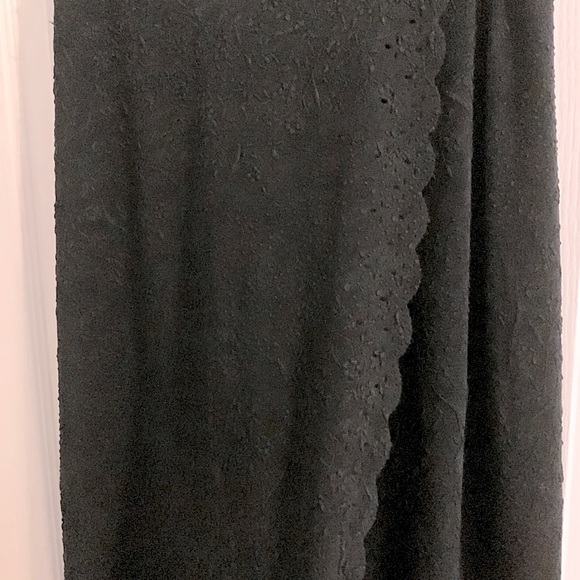 New Never Worn Eyelet Velvet Crochet Long Skirt, Stretch Waistband - Picture 3 of 12